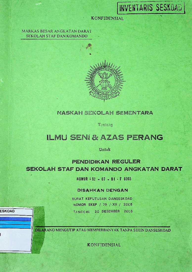 Naskah Sekolah Sementara Tentang Ilmu Seni Dan Azas Perang